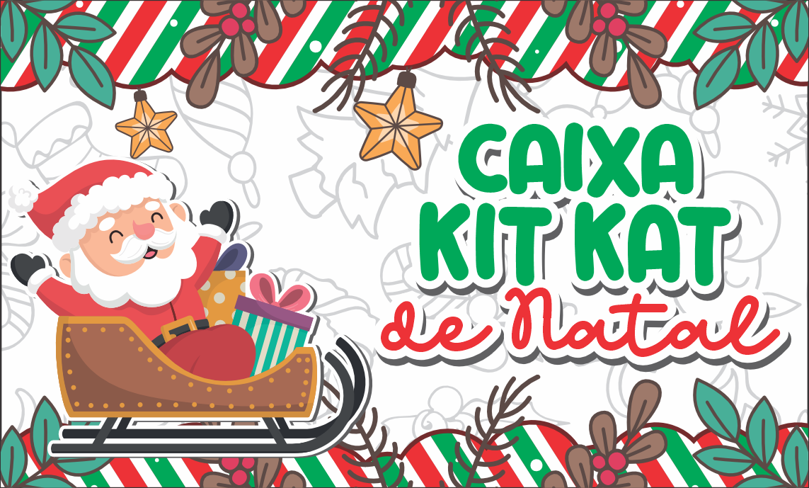 CAPA CAIXA KIT KAT DE NATAL - Caixa Kit Kat de Natal Para Imprimir Grátis