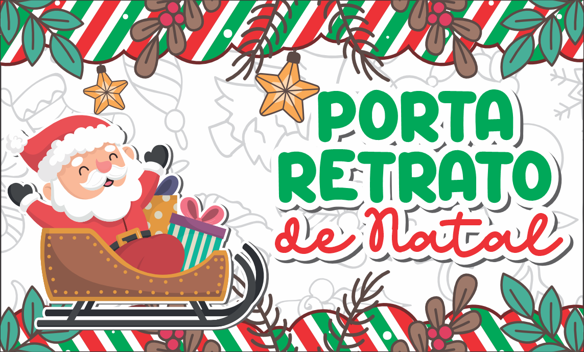 CAPA PORTA RETRATO DE NATAL - Porta Retrato de Natal Para Imprimir Grátis