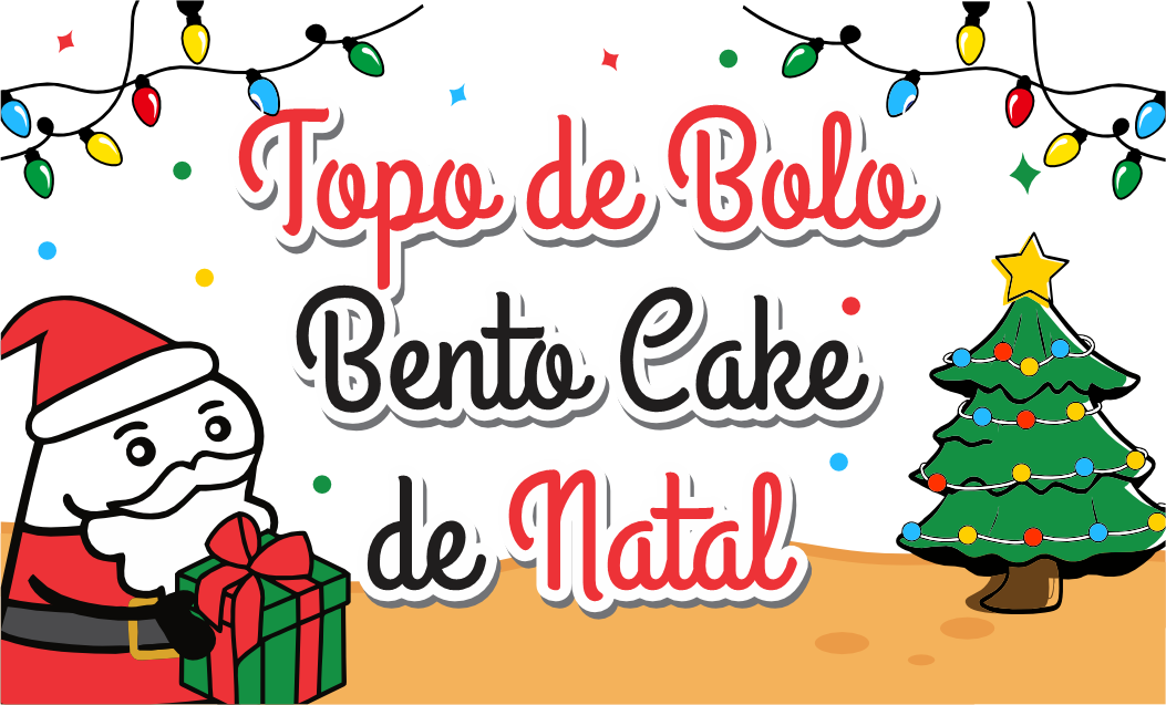 Capa Topo Bento Cake de Natal - Topo Bento Cake de Natal Para Imprimir Grátis