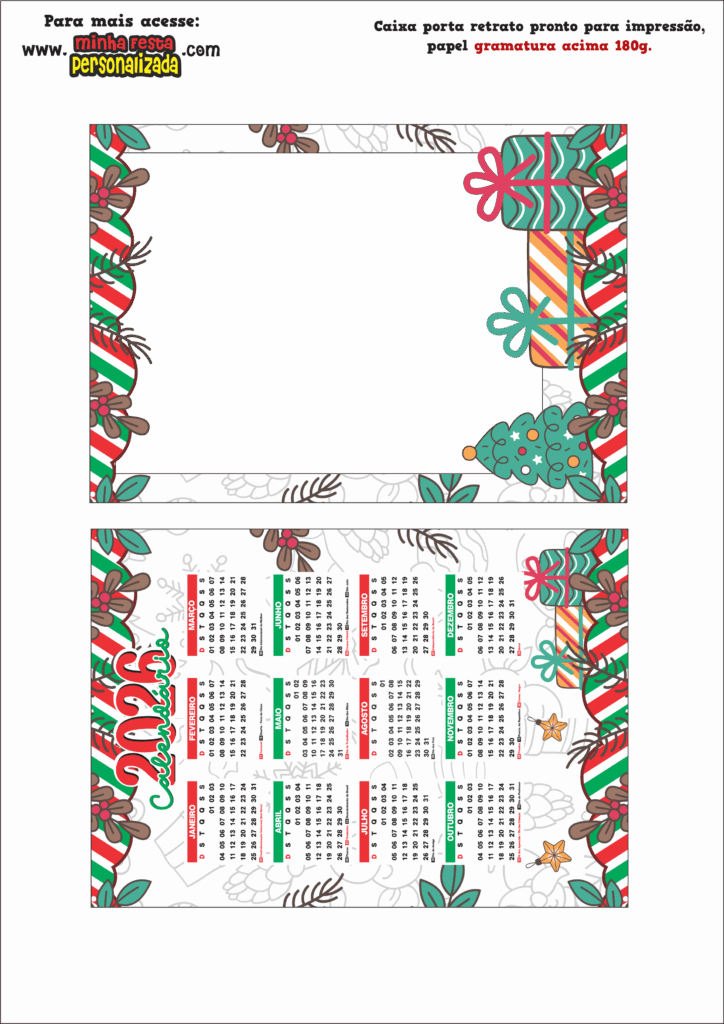 FOTO MODELO CALENDARIO 724x1024 - Porta Retrato de Natal Modelo 01 Gratuito