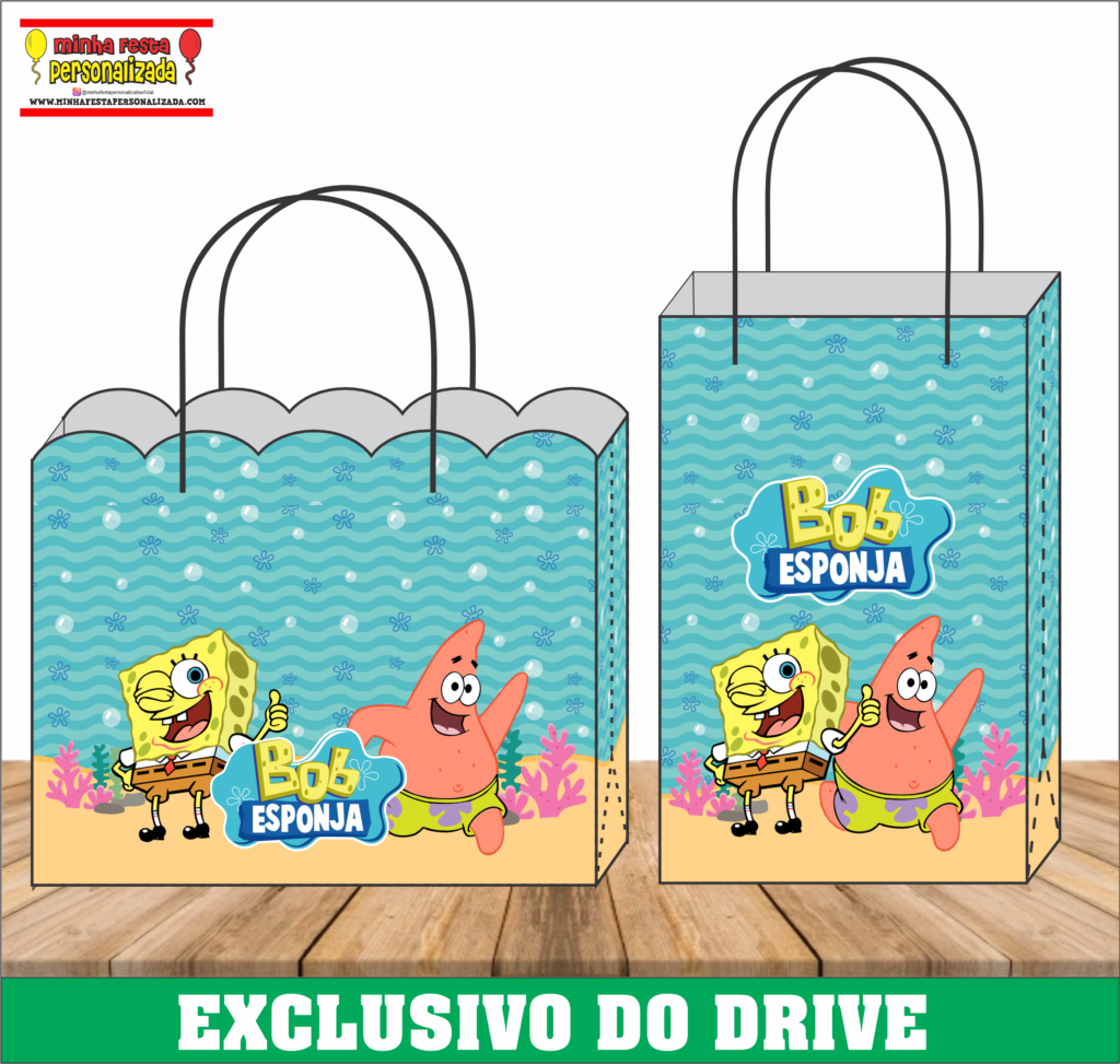 BOB ESPONJA 1 1024x973 - Sacolinhas Personalizadas 01 &ndash; Dispon&iacute;vel Apenas no Nosso Drive!
