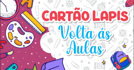 Cartão Lápis Volta às Aulas Para Imprimir Grátis