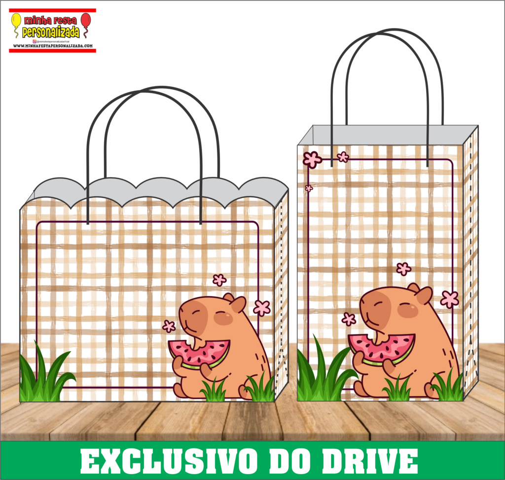 CAPIVARA 1 1024x973 - Sacolinhas Personalizadas 01 &ndash; Dispon&iacute;vel Apenas no Nosso Drive!