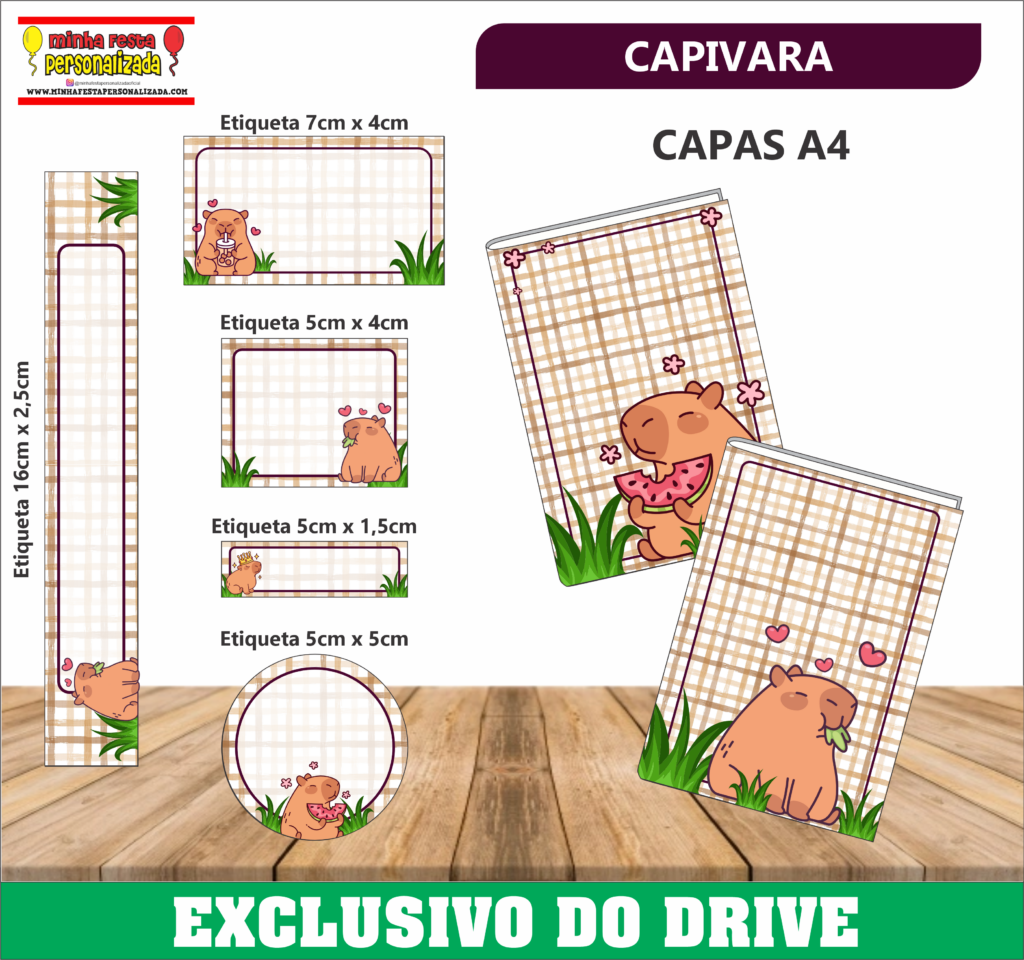 CAPIVARA 1024x960 - Etiquetas Escolares 01 &ndash; Dispon&iacute;vel Apenas no Nosso Drive!