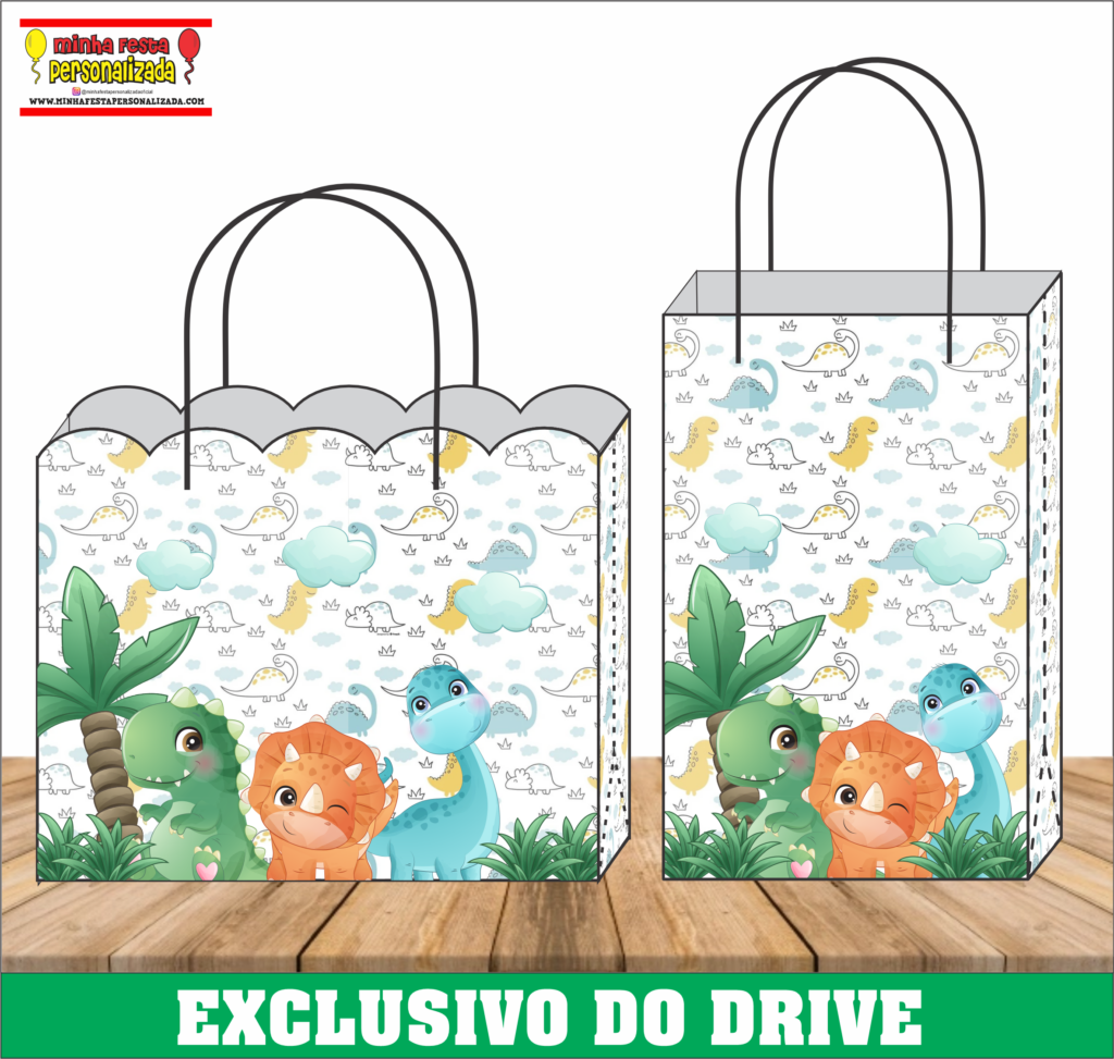 DINOSSAURO 1024x973 - Sacolinhas Personalizadas 01 &ndash; Dispon&iacute;vel Apenas no Nosso Drive!