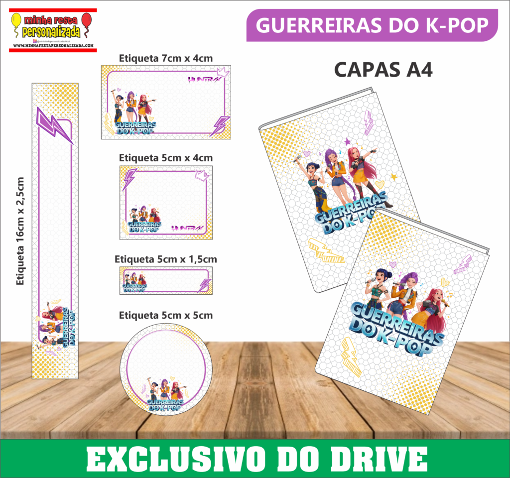 GUERREIRAS DO K POP 1024x960 - Etiquetas Escolares 01 &ndash; Dispon&iacute;vel Apenas no Nosso Drive!