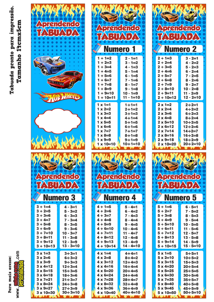 PARTE 01 12 724x1024 - Chaveiro Tabuada Hotwheels