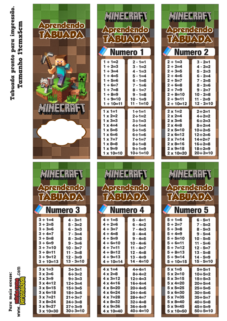 PARTE 01 15 724x1024 - Chaveiro Tabuada Minecraft