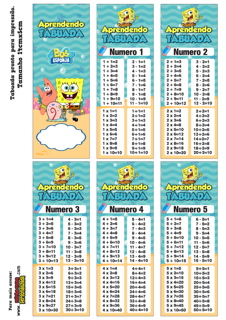 PARTE 01 5 724x1024 - Chaveiro Tabuada Bob Esponja