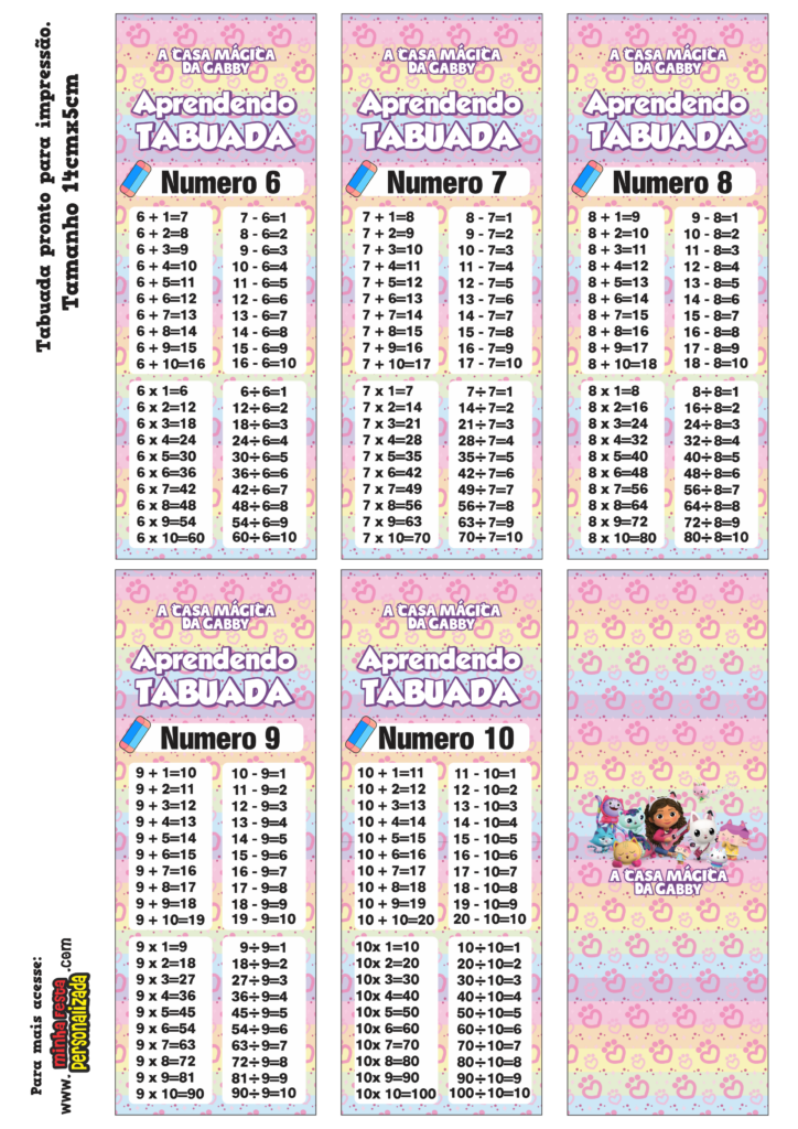 PARTE 02 1 724x1024 - Chaveiro Tabuada A Casa Magica da Gabby