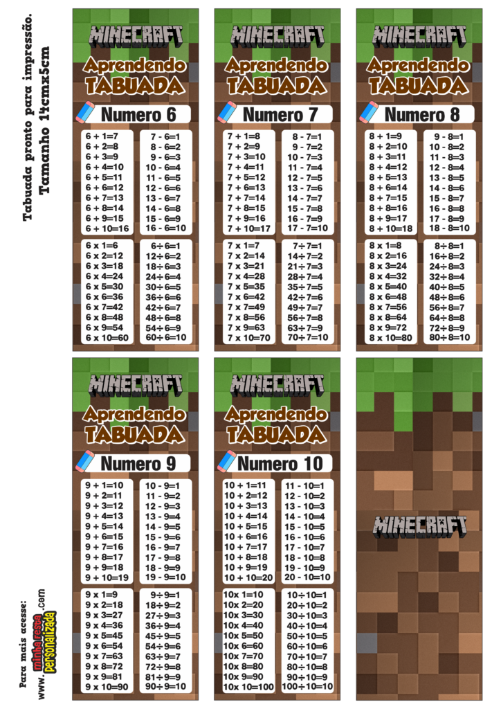 PARTE 02 15 724x1024 - Chaveiro Tabuada Minecraft