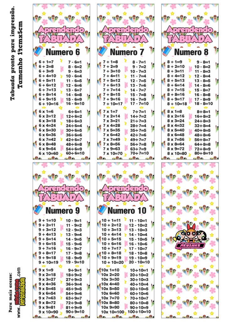 PARTE 02 3 724x1024 - Chaveiro Tabuada As Meninas Super Poderosas