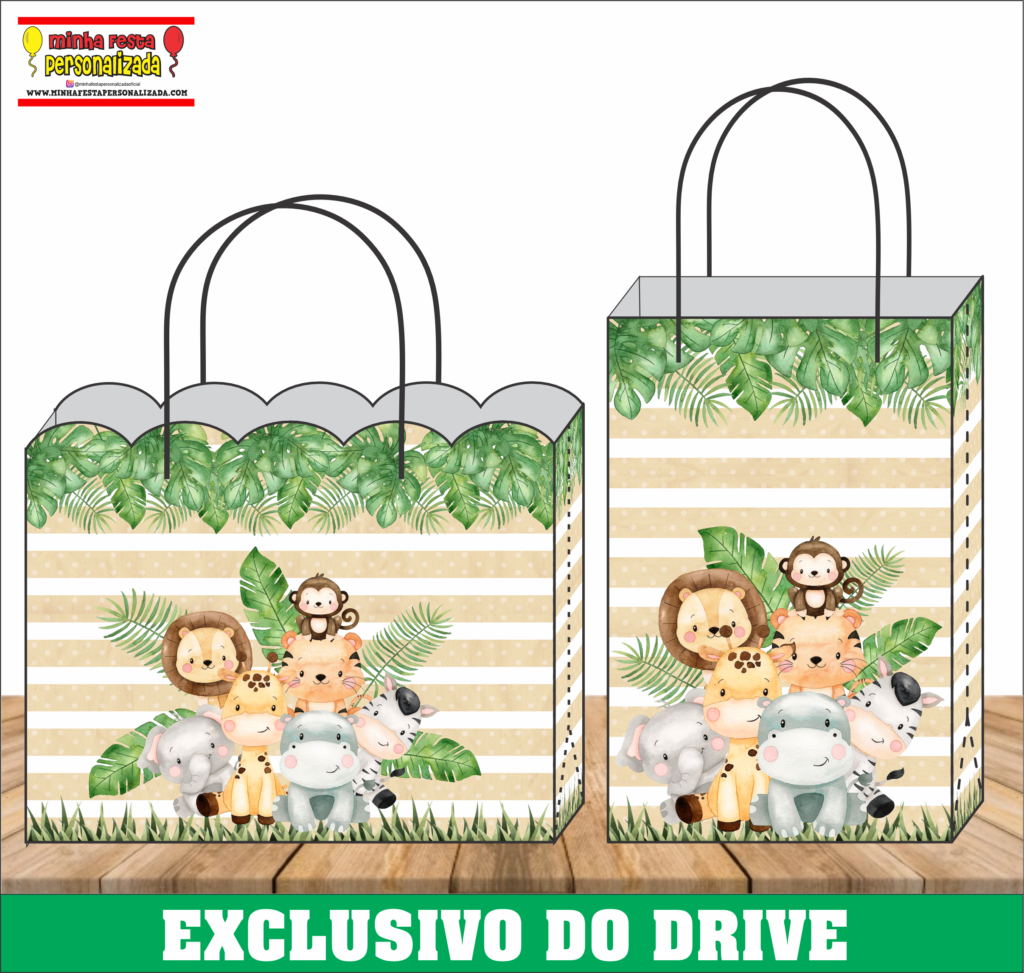 SAFARI AQUARELA 1024x973 - Sacolinhas Personalizadas 01 &ndash; Dispon&iacute;vel Apenas no Nosso Drive!
