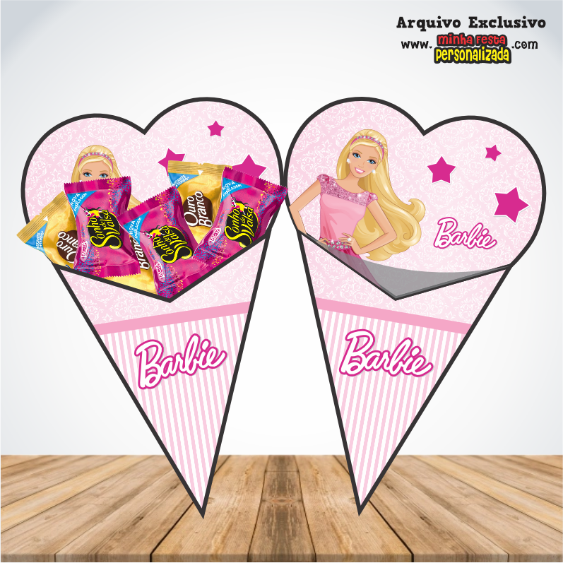 BARBIE 1 - Cones Personalizados Para Imprimir