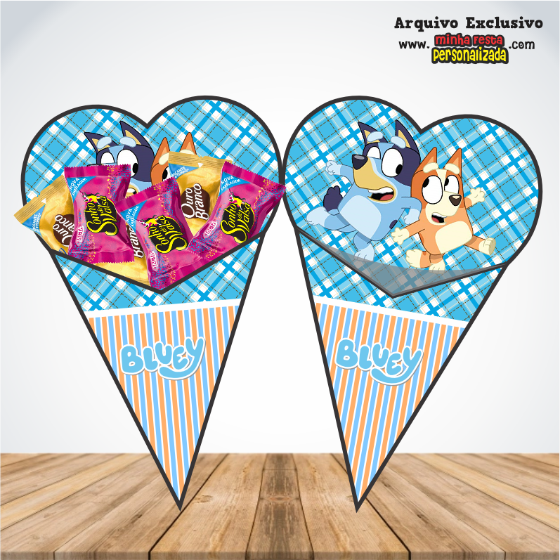 BLUEY 1 - Cones Personalizados Para Imprimir