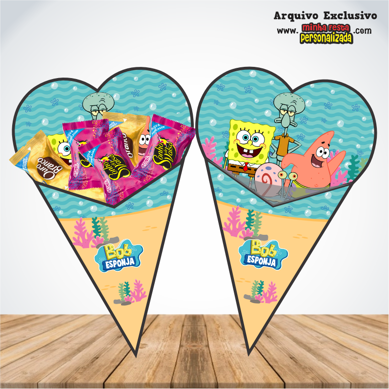 BOB ESPONJA 1 - Cones Personalizados Para Imprimir