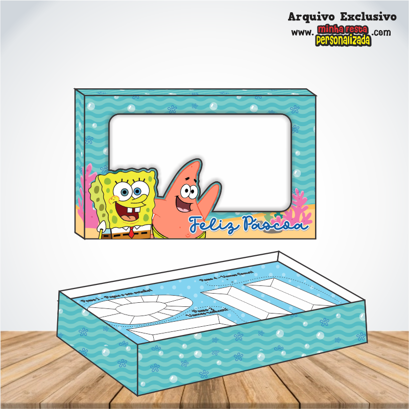 BOB ESPONJA - Caixa Mini Confeiteiro Prontas Para Imprimir