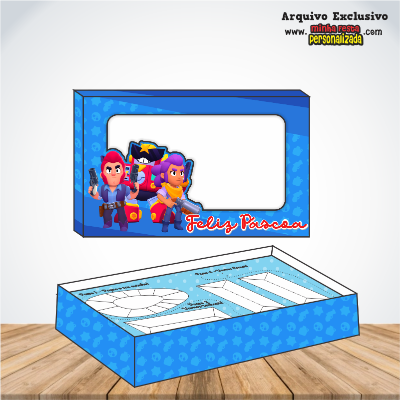 BRAW STARS - Caixa Mini Confeiteiro Prontas Para Imprimir