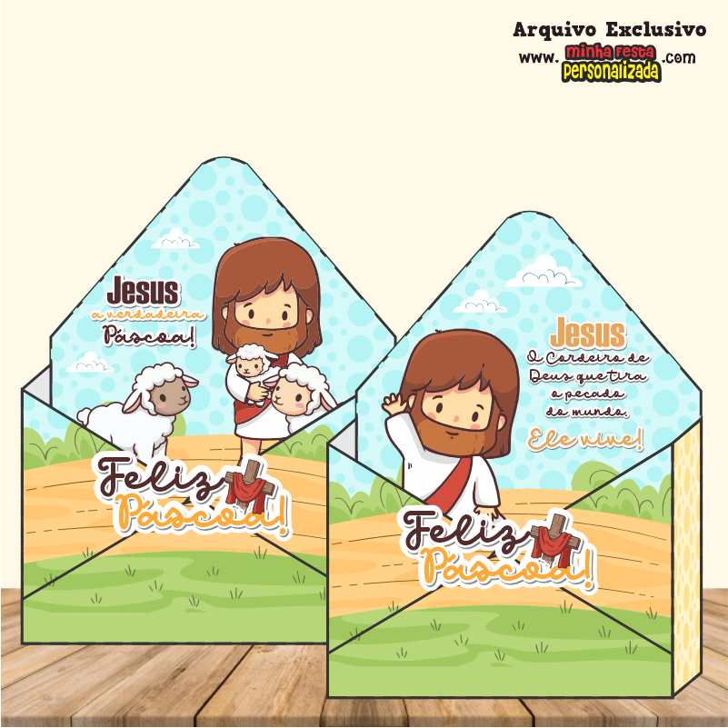 CAIXA ENVELOPE A4 1 - Arquivos P&aacute;scoa Crist&atilde; 01 Prontos Para Imprimir