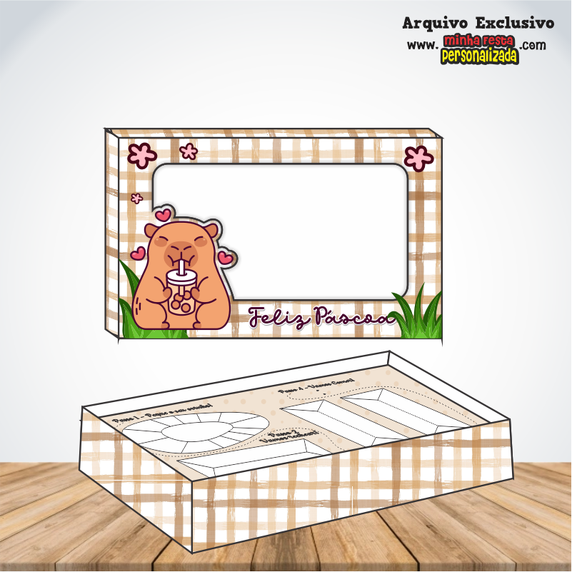 CAPIVARA - Caixa Mini Confeiteiro Prontas Para Imprimir