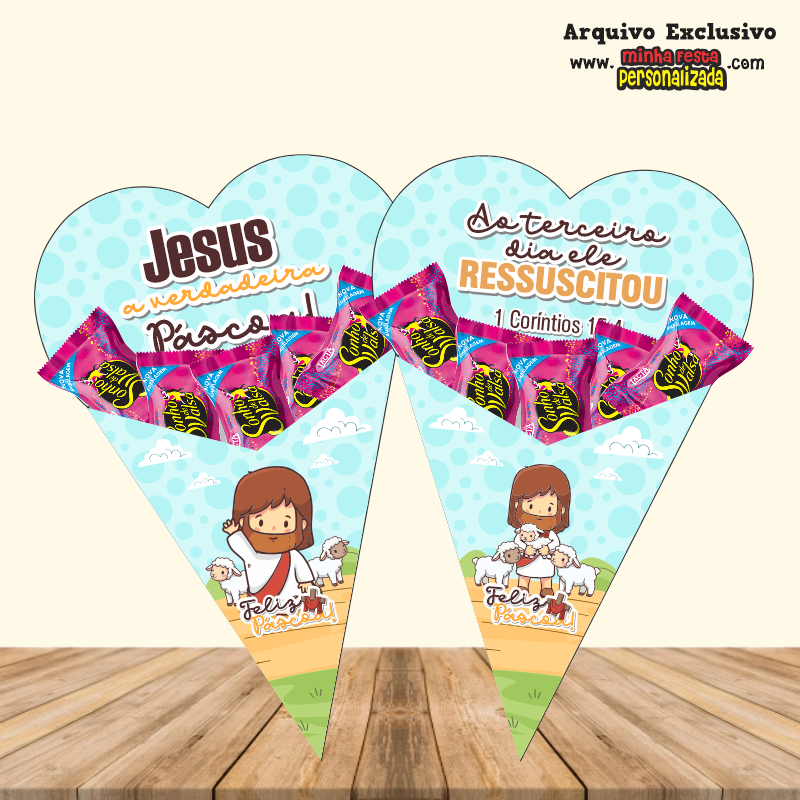 CONE GRANDE 1 - Arquivos P&aacute;scoa Crist&atilde; 01 Prontos Para Imprimir