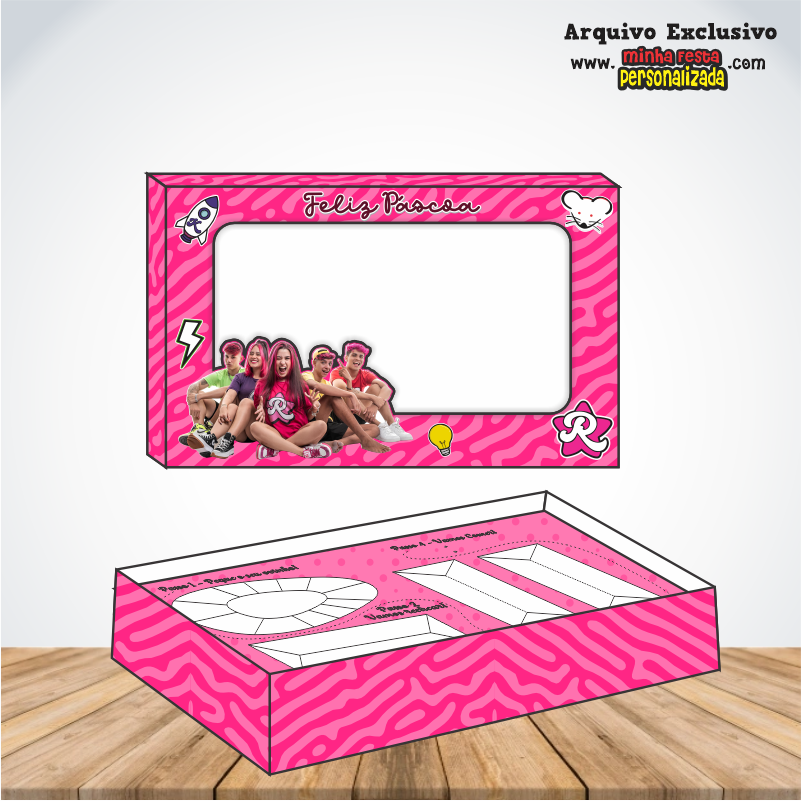 DOS ROSAS - Caixa Mini Confeiteiro Prontas Para Imprimir