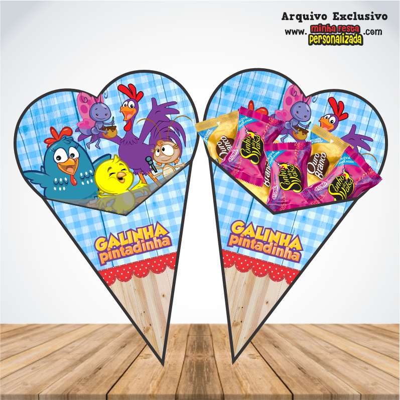 GALINHA PINTADINHA - Cones Personalizados Para Imprimir