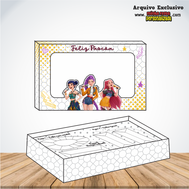 GUERREIRAS DO KPOP - Caixa Mini Confeiteiro Prontas Para Imprimir