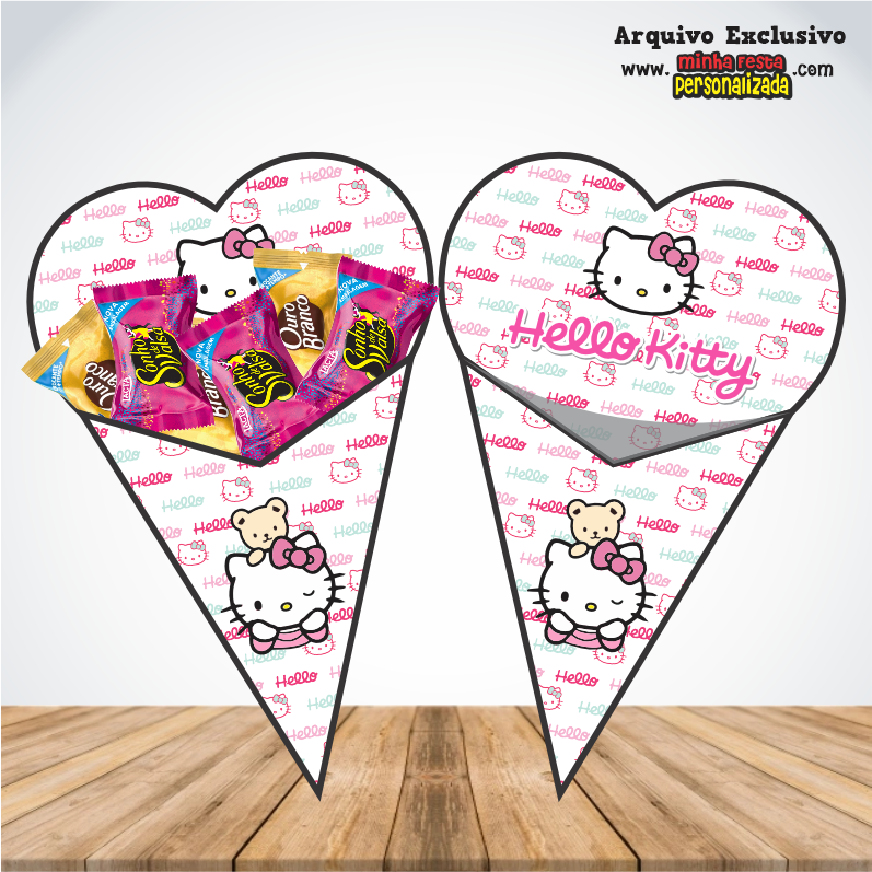 HELLO KITTY 1 - Cones Personalizados Para Imprimir