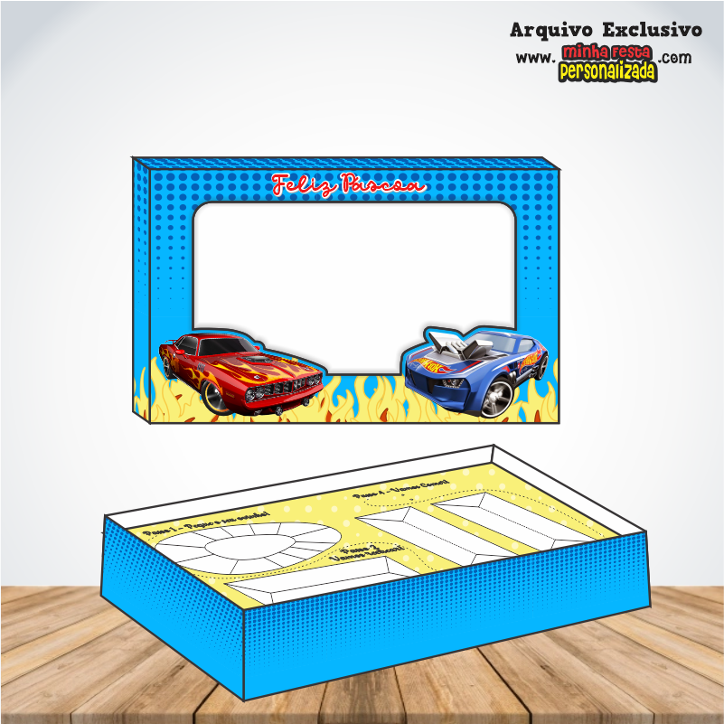 HOTWHEELS - Caixa Mini Confeiteiro Prontas Para Imprimir
