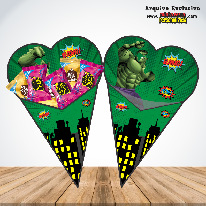HULK 1 - Cones Personalizados Para Imprimir