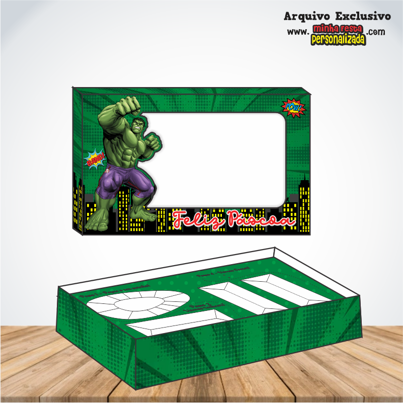 HULK - Caixa Mini Confeiteiro Prontas Para Imprimir