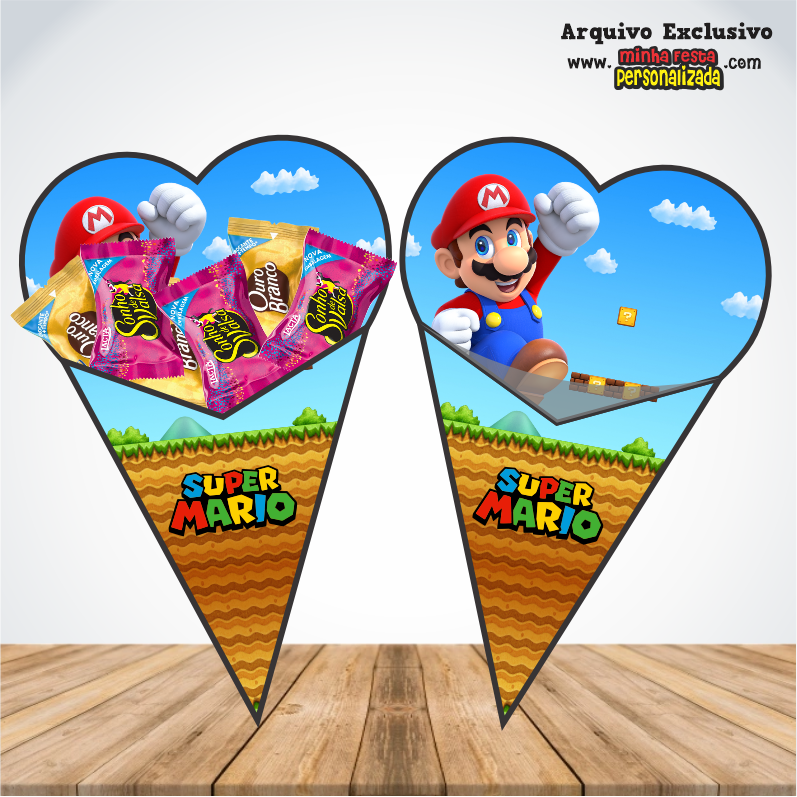 MARIO BROS 1 - Cones Personalizados Para Imprimir