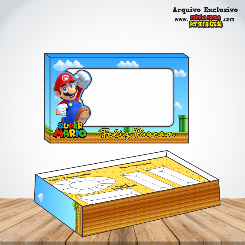 MARIO BROS - Caixa Mini Confeiteiro Prontas Para Imprimir