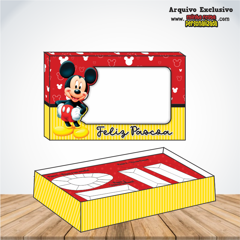 MICKEY - Caixa Mini Confeiteiro Prontas Para Imprimir