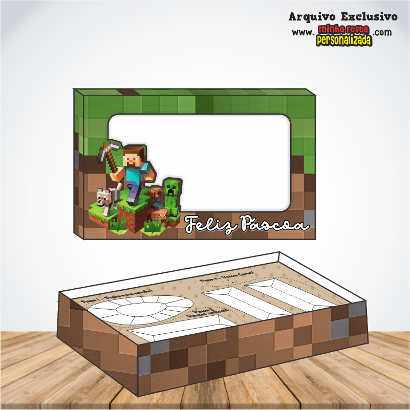 MINECRAFT - Caixa Mini Confeiteiro Prontas Para Imprimir