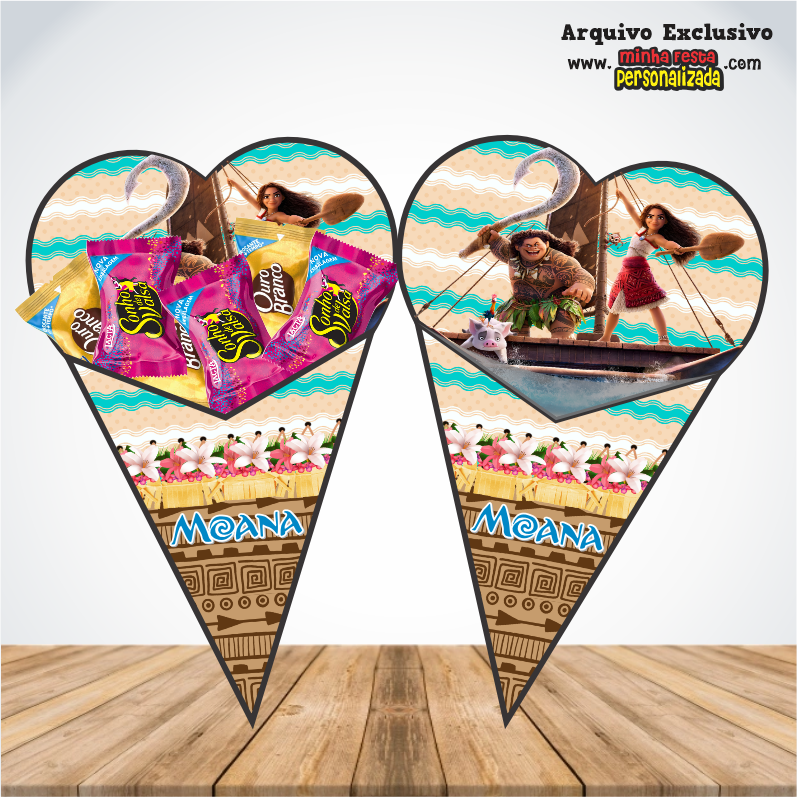 MOANA 1 - Cones Personalizados Para Imprimir