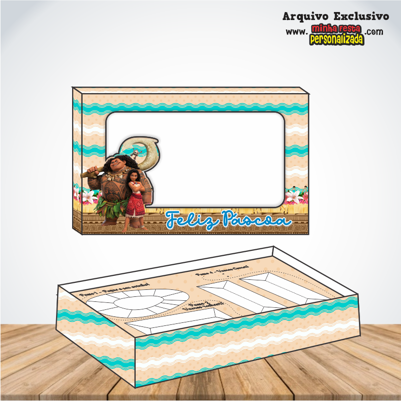 MOANA - Caixa Mini Confeiteiro Prontas Para Imprimir