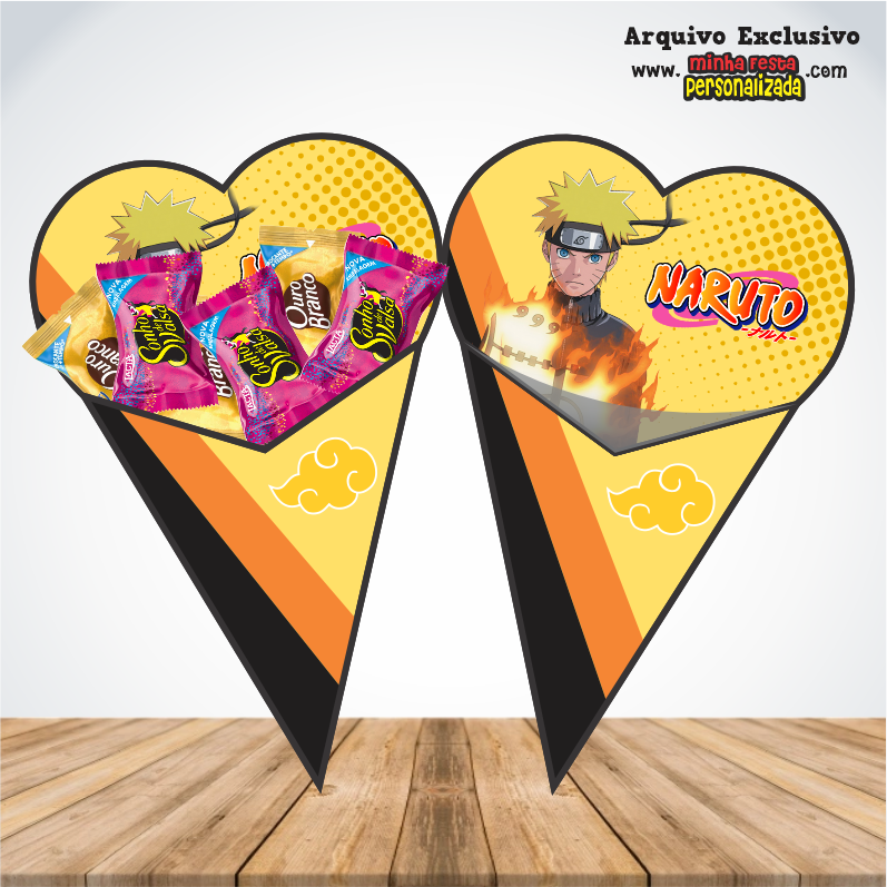 NARUTO 1 - Cones Personalizados Para Imprimir