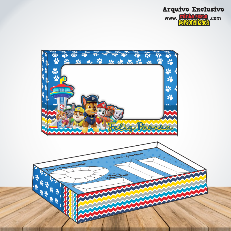 PATRULHA CANINA - Caixa Mini Confeiteiro Prontas Para Imprimir