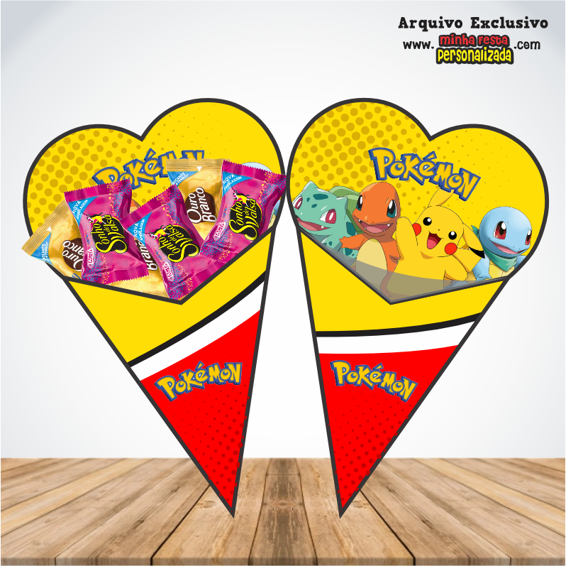 POKEMON 1 - Cones Personalizados Para Imprimir