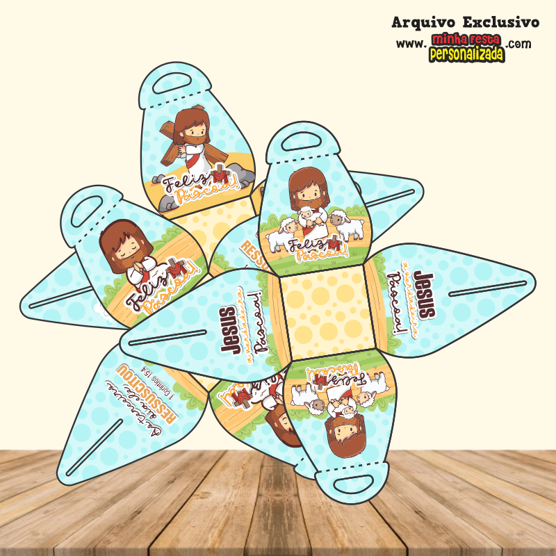 PORTA BOMBOM - Arquivos P&aacute;scoa Crist&atilde; 01 Prontos Para Imprimir