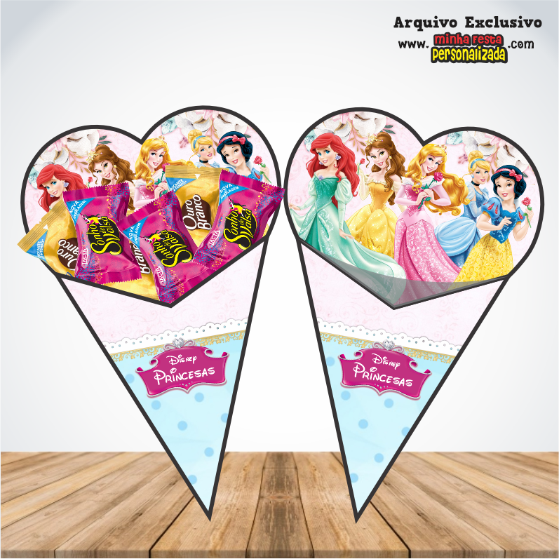 PRINCESAS DISNEY - Cones Personalizados Para Imprimir