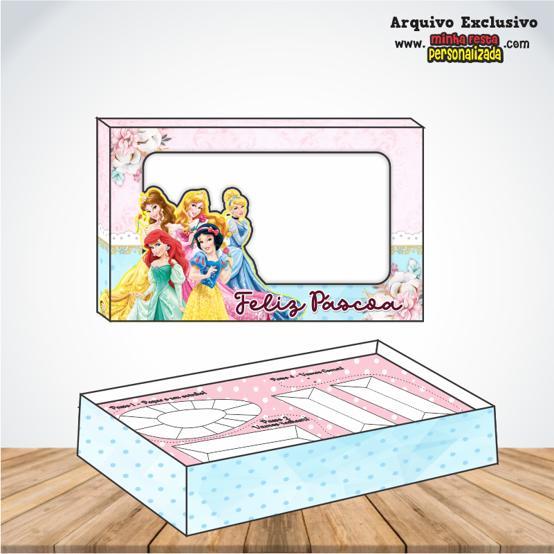 PRINCESAS - Caixa Mini Confeiteiro Prontas Para Imprimir