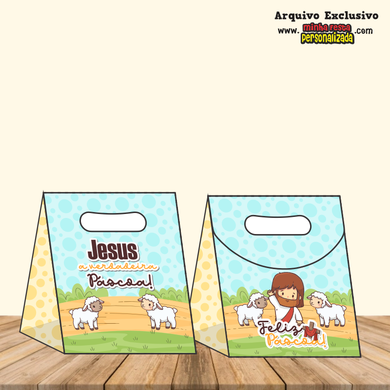 SACOLA BOCA DE PALHACO 01 - Arquivos P&aacute;scoa Crist&atilde; 01 Prontos Para Imprimir