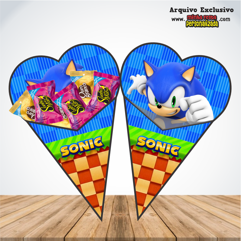 SONIC 1 - Cones Personalizados Para Imprimir