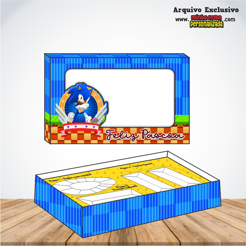 SONIC - Caixa Mini Confeiteiro Prontas Para Imprimir