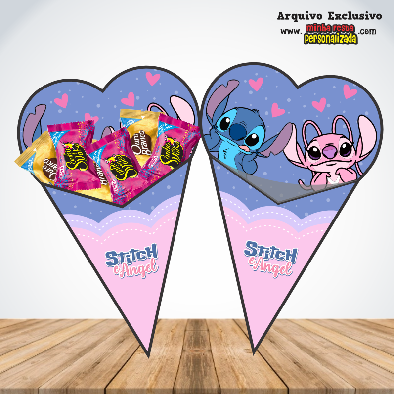STITCH E ANGEL 1 - Cones Personalizados Para Imprimir