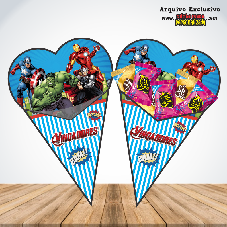 VINGADORES - Cones Personalizados Para Imprimir