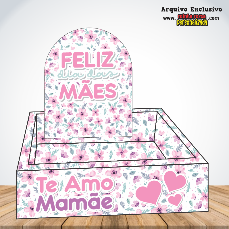 Dia das Mães Floridos Exclusivo Para Imprimir CAIXA CESTA 01 - Dia das Mães Floridos Exclusivo Para Imprimir